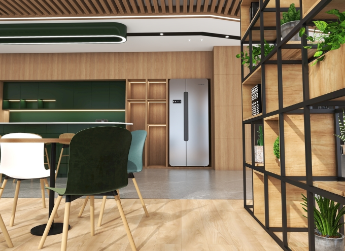 藍(lán)色柜子成辦公室裝修設(shè)計(jì)新寵，打造專業(yè)又清新的工作空間！