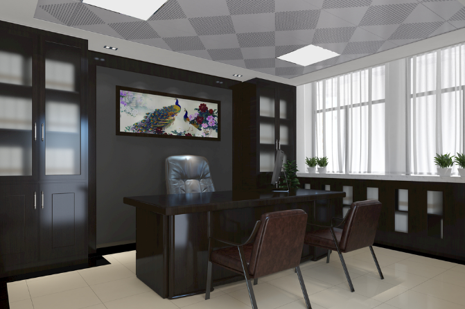 上海辦公室裝修設計：冷色調(diào)屏風，打造商務新風尚！